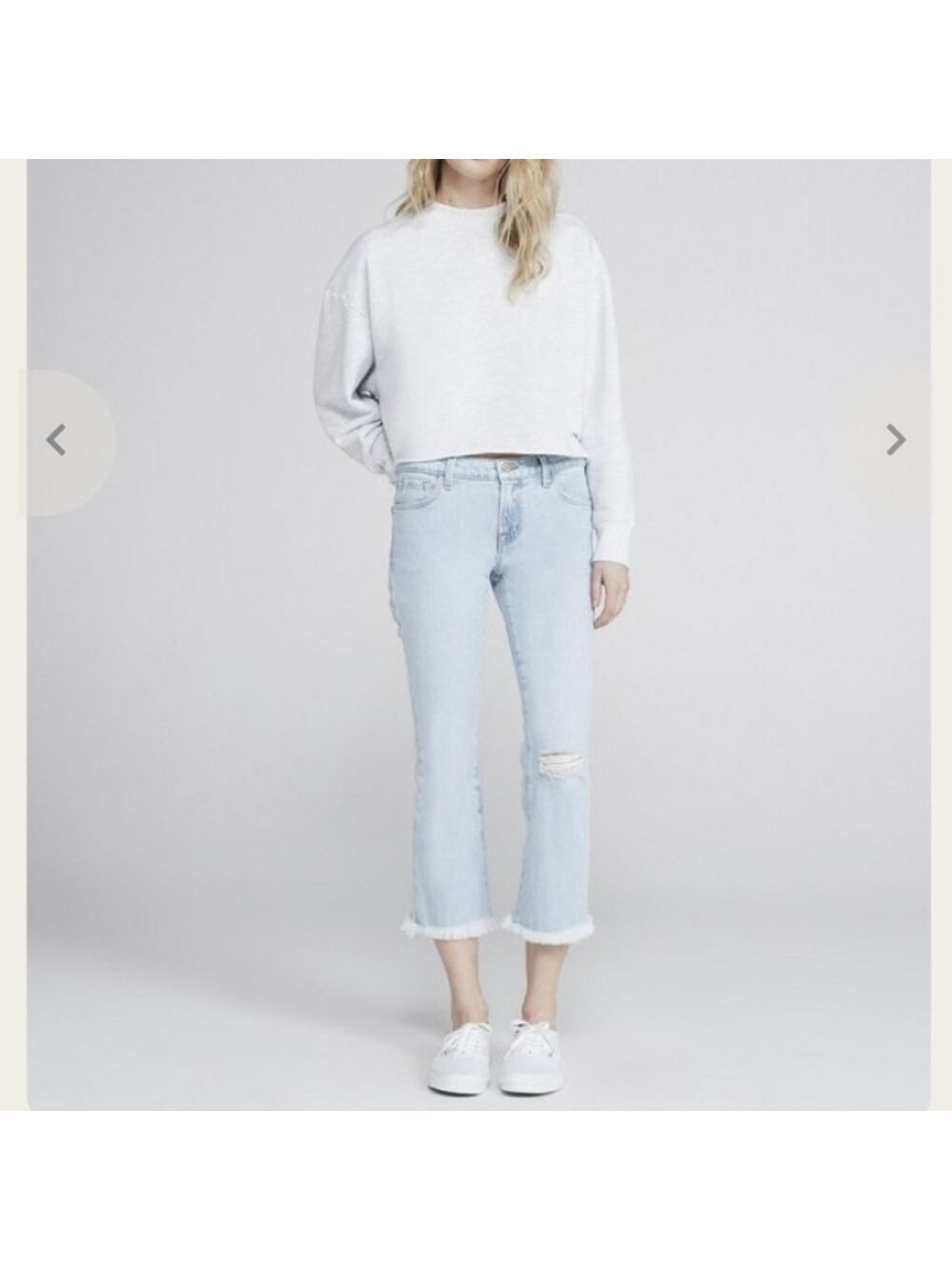 J Brand Selena Mid Rise Bootcut Crop Gigi Destruct Jeans
